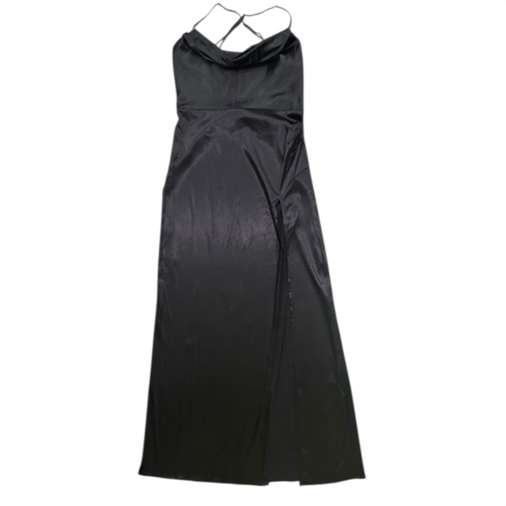 Finesse Lerata Black Satin Maxi Dress - Picture 7 of 10